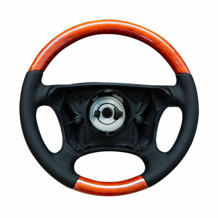 Lenkrad für Mercedes CLK C208 A208 1997-2003 Edelholz Schwarz Echtlederbezug
