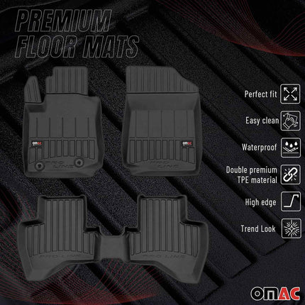 OMAC Gummi Fußmatten für Toyota Aygo 2014-2022 Premium TPE Automatten Schwarz 3x