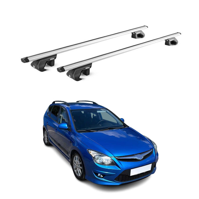 Dachträger Grundtäger für Hyundai i30 Kombi 2007-2012 90kg Alu Silber 2 tlg ABE