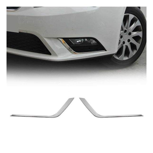 Nebelscheinwerfer Rahmen Umrandung für Seat Leon 2012-2017 Edelstahl Chrom 2tlg