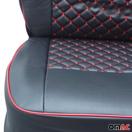 Sitzbezüge Schonbezüge für Ford Transit 2000-2009 Kunstleder Schwarz Rot 1tlg