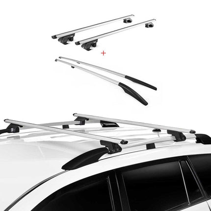 Dachreling + Dachträger Satz für Subaru XV 2012-2018 Langer Alu Grau