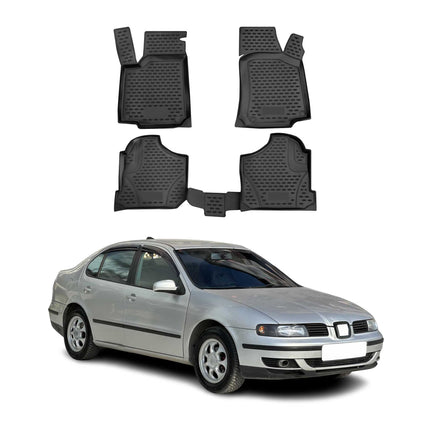 OMAC Gummimatten Fußmatten für Seat Toledo 1998-2004 TPE Automatten Schwarz 4x