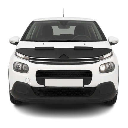 Haubenbra Steinschlagschutz Bonnet Bra für Citroen C3 2016-2024 Schwarz Halb