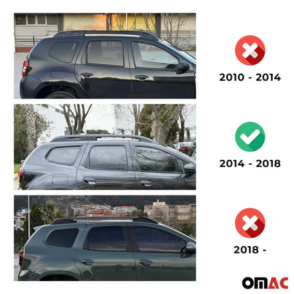 Dachträger Grundtäger für Dacia Duster mk1 2014-2017 FL 75kg Alu Silber 2 tlg