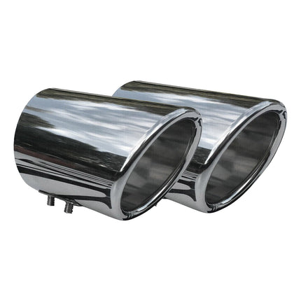 Auspuffblende Endrohr für Skoda Fabia 1999-2026 Edelstahl Chrom 72mm 2tlg