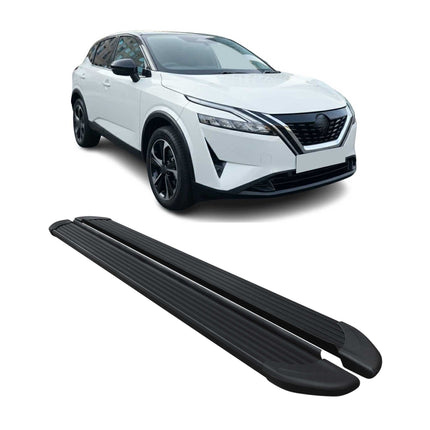 Seitenschweller Trittbretter Schweller für Nissan Qashqai 2021-2026 Alu Schwarz