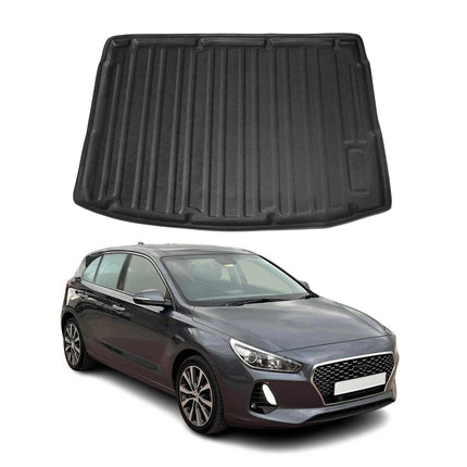 Kofferraumwanne Laderaumwanne für Hyundai i30 2017-2026 Obere Gummi TPE Schwarz