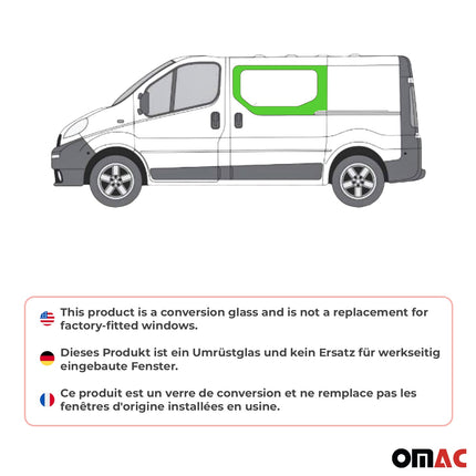 Seitenfenster für Opel Vivaro 2001-2014 L1 L2 Schwarz Auto Fenster Links