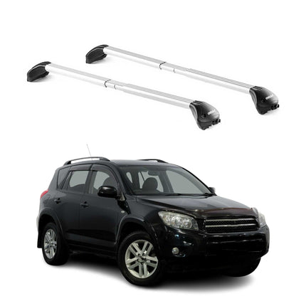 Dachträger Grundtäger für Toyota RAV4 2005-2018 5 tür 100kg Alu Silber 2 tlg ABE