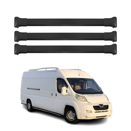 Dachträger Grundtäger für Peugeot Boxer 2006-2024 75kg Aluminium Schwarz 3 tlg