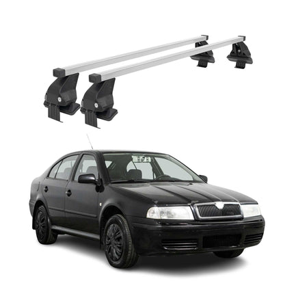 Menabo Dachträger für Skoda Octavia mk2 2004-2008 Pre-FL 4tür 50kg Stahl Grau 2x