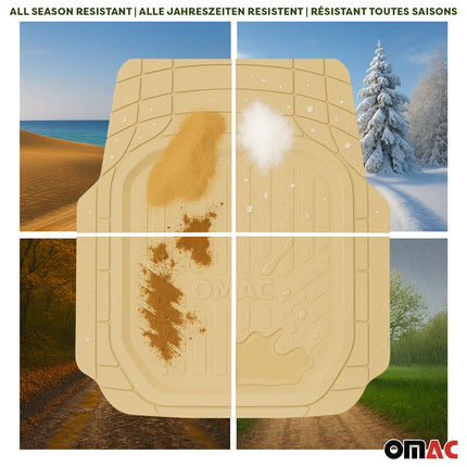 Fußmatten Automatten für Fiat 600 / 600E 2023-2026 3D Passform Gummimatten Beige