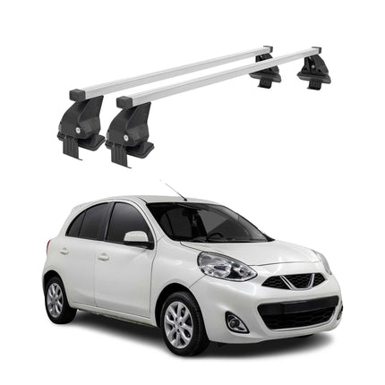 Menabo Dachträger Grundtäger für Nissan Micra 2017-2023 50kg Stahl Silber 2 tlg
