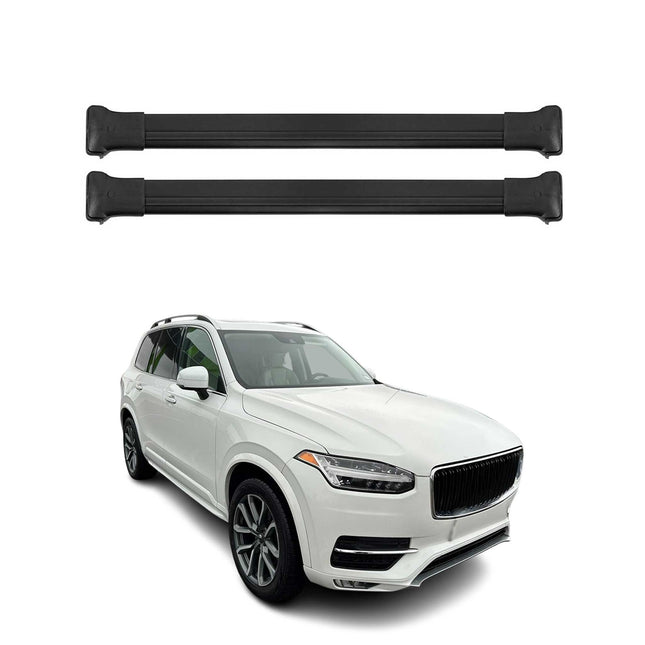 Dachträger Grundtäger für Volvo XC90 2015-2019 75kg Aluminium Schwarz 2 tlg