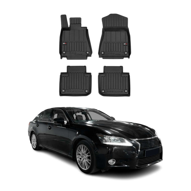 OMAC Gummi Fußmatten für Lexus GS 2012-2020 Premium TPE 3D Automatten Schwarz 4x