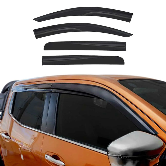 4x Windabweiser Regenabweiser für Fiat Fullback 2016-2021 Acryl Dunkel