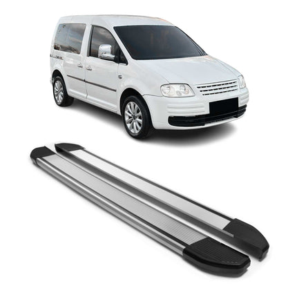 Aluminium Seitenschweller Trittbretter für VW Caddy III 2003-2020 L1 Silber 2tlg