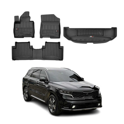 OMAC Fußmatten & Kofferraumwanne Set für Kia Sorento Hybrid 2021-2026 Gummi 4x