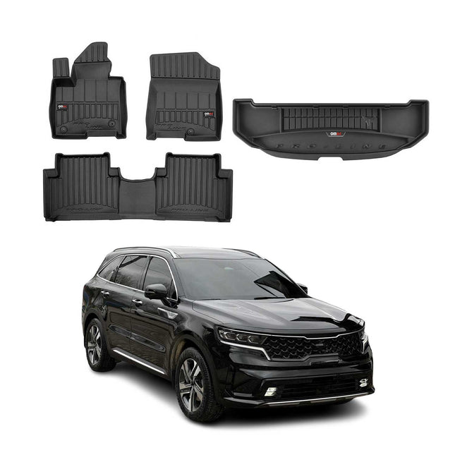OMAC Fußmatten & Kofferraumwanne Set für Kia Sorento Hybrid 2021-2026 Gummi 4x