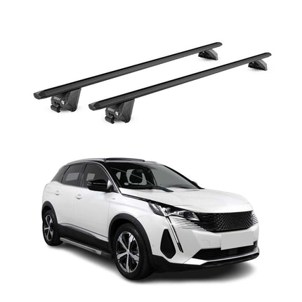 Dachträger Grundtäger für Peugeot 3008 II 2016-2024 100kg Alu Schwarz 2 tlg ABE