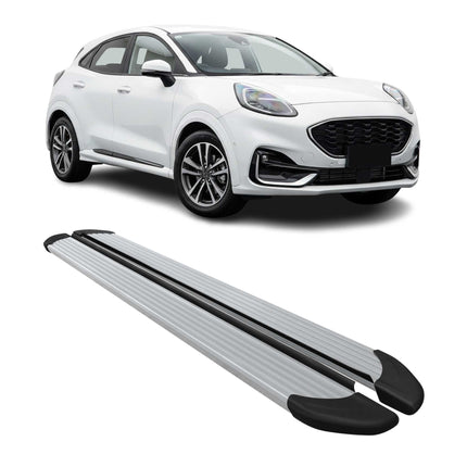 Seitenschweller Trittbretter Schweller für Ford Puma 2019-2026 Aluminium Silber