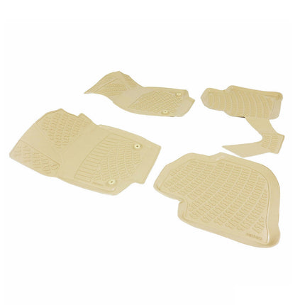 Fußmatten 3D Gummimatten für Seat Toledo 2012-2019 Stufenheck Gummi TPE Beige 4x