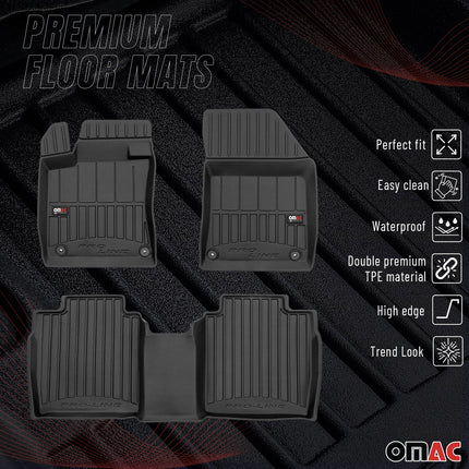 OMAC Gummi Fußmatten für DS 9 2020-2026 Premium TPE 3D Automatten Antirutsch 3x