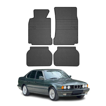OMAC Gummi Fußmatten für BMW 5er Limo Touring E39 1995-2003 Gummi Schwarz 4tlg