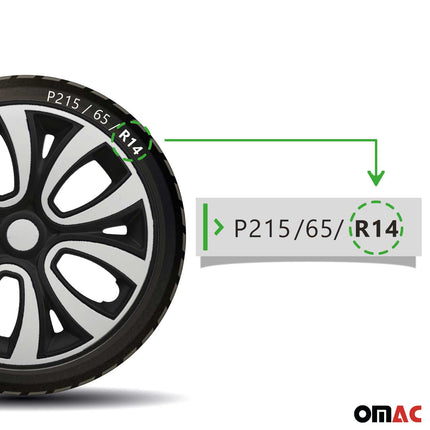 4x Radzierblenden Radblenden Radkappen für 14" Zoll Stahlfelgen Weiß Schwarz