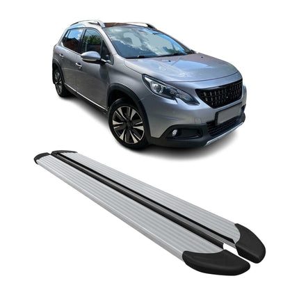 Seitenschweller Trittbretter Schweller für Peugeot 2008 2013-2017 Aluminium Grau