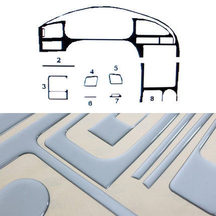 Innenraum Dekor Cockpit für Hyundai Elantra 2000-2004 Aluminium Optik 8tlg