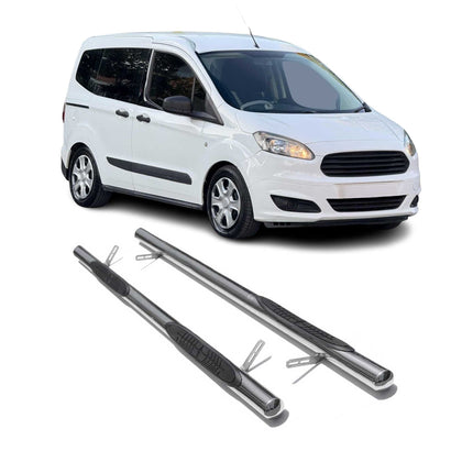 Edelstahl Trittbretter Schwellerrohre für Ford Tourneo Courier 2014-2024 Silber