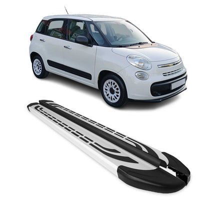 Trittbretter Seitenschweller Seitenbretter für Fiat 500L 2013-2024 Alu Grau
