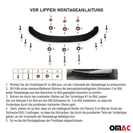 Frontspoiler Lippe Splitter für Renault Megane Schrägheck 2016-2022 Schwarz
