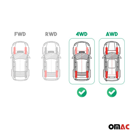 OMAC Gummimatten Fußmatten für Toyota C-HR 2016-2024 TPE Automatten Schwarz 4x