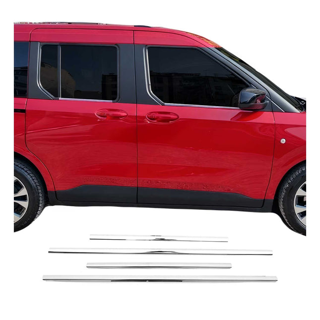 Fensterleisten Zierleisten für Ford Tourneo Courier 2023-2026 Edelstahl 4tlg