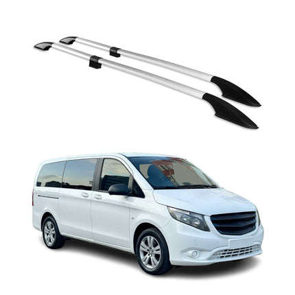 Dachreling für Mercedes Vito W639 W447 2003-2026 L2 Mittel Radstand Alu Grau