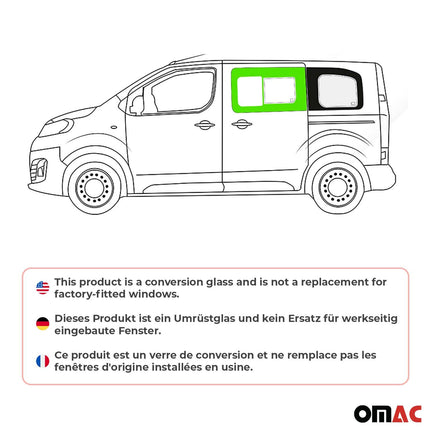 Schiebefenster Seitenfenster für Toyota Proace 2016-2026 Schwarz Auto Links L1