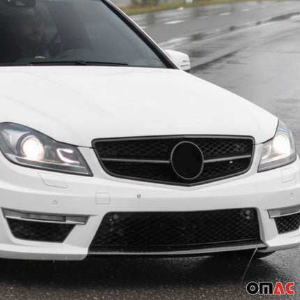 Kühlergrill Grill Frontgrill für Mercedes C Klasse W204 2011-2014 Schwarz