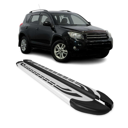 Trittbretter Seitenschweller Seitenbretter für Toyota RAV4 2005-2011 Alu Grau