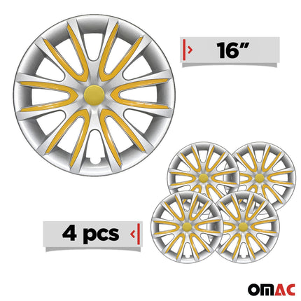 4x Radblenden Radkappen Radzierblenden für 16" Zoll Stahlfelgen Grau Gelb