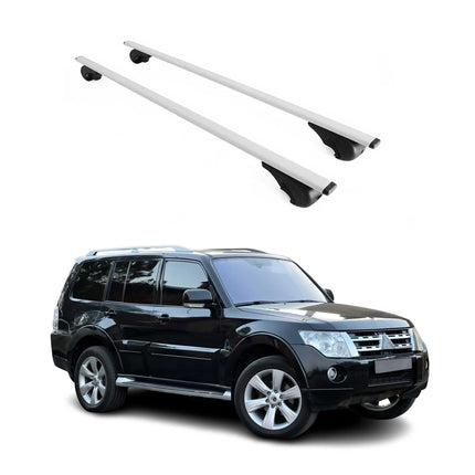 Dachträger Grundtäger für Mitsubishi Pajero 2006-2021 75kg Metall Silber 2 tlg
