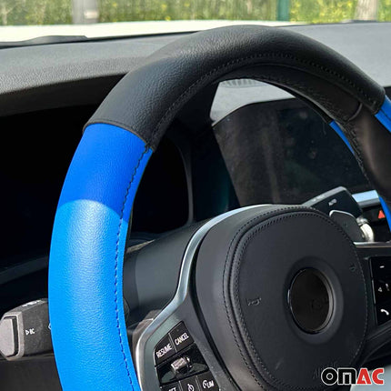Lenkradbezug Lenkradschoner Lenkrad Abdeckung Blau-Schwarz Ø 38-40 cm