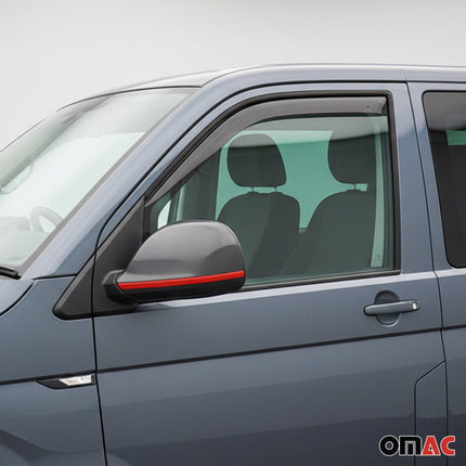 Spiegelkappen Leiste für VW Amarok 2010-2021 Edelstahl Rot 2tlg