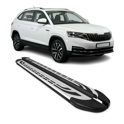 Trittbretter Seitenschweller für Skoda Kamiq 2019-2026 Silber Schwarz 2 tlg