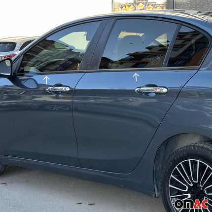 Fensterleisten Fensterrahmen für Fiat Tipo 2015-2026 Edelstahl Glanz Dunkel 4x