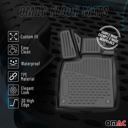 OMAC Gummimatten Fußmatten für Nissan Note 2005-2013 TPE Automatte Schwarz 4tlg