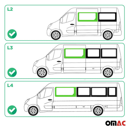 Seitenfenster Sicherheitsglas für Opel Movano 2010–2021 Links L2 L3 L4 H2