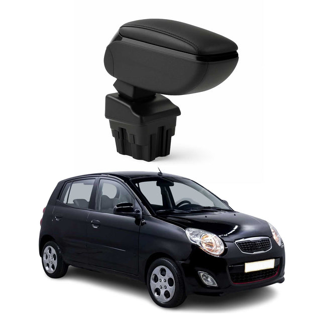 Armlehne Mittelarmlehne Mittelkonsole für Kia Picanto 2011-2017 PU-Leder Schwarz